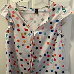 Emery Rose Polka Dot Women's Top - Multicolor
